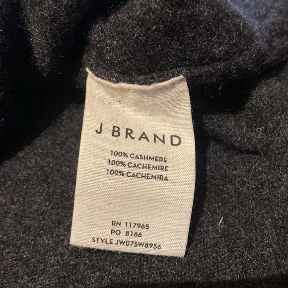 J Brand Cashmere L/S Round Split Side Double Knit Cuff Crew Sweater Charcoal XS - Picture 5 of 9